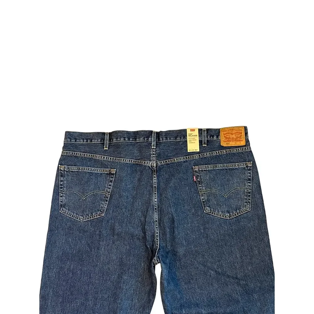 Levis 550 Jeans Mens Size 50x30 Blue Relaxed Fit Tapered Leg 100% Cotton Casual